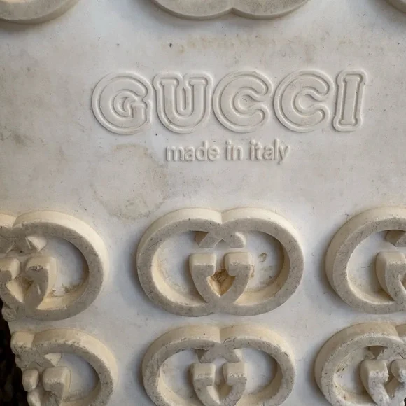 Gucci GG Women's Cream Platform Rubber Slides - Picture 12 of 15